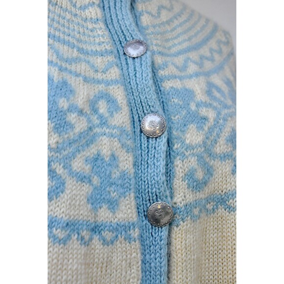 Vintage Icelandic Jacket Sweater Cardigan Knit Knitted Norwegian 40s 50s XS - S - Picture 3 of 10